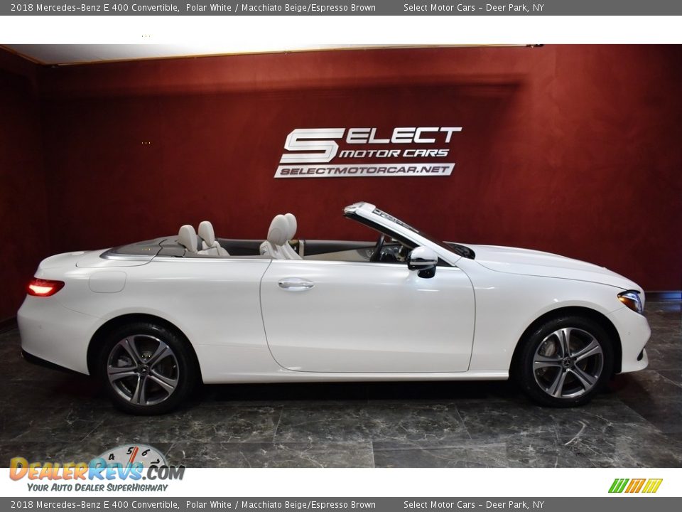 2018 Mercedes-Benz E 400 Convertible Polar White / Macchiato Beige/Espresso Brown Photo #6