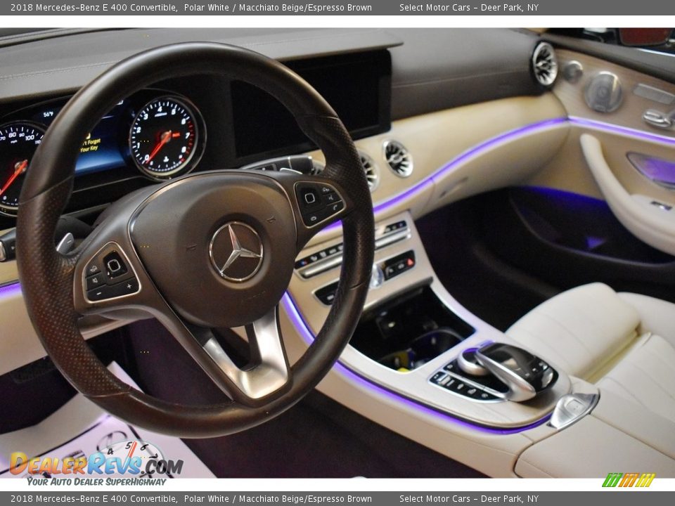 2018 Mercedes-Benz E 400 Convertible Polar White / Macchiato Beige/Espresso Brown Photo #10