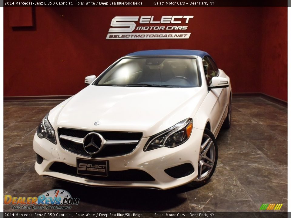 2014 Mercedes-Benz E 350 Cabriolet Polar White / Deep Sea Blue/Silk Beige Photo #1