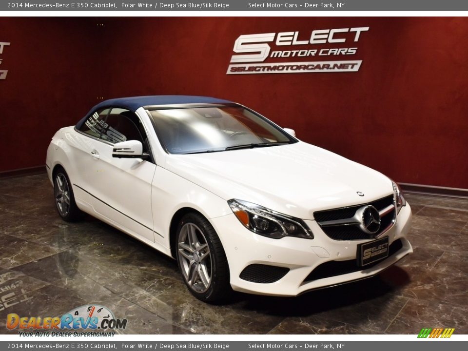 2014 Mercedes-Benz E 350 Cabriolet Polar White / Deep Sea Blue/Silk Beige Photo #3