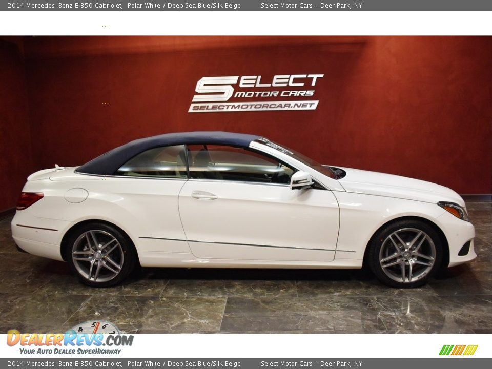 2014 Mercedes-Benz E 350 Cabriolet Polar White / Deep Sea Blue/Silk Beige Photo #4