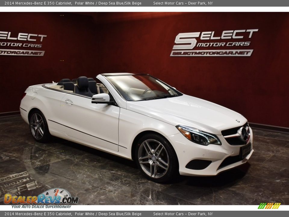 2014 Mercedes-Benz E 350 Cabriolet Polar White / Deep Sea Blue/Silk Beige Photo #7