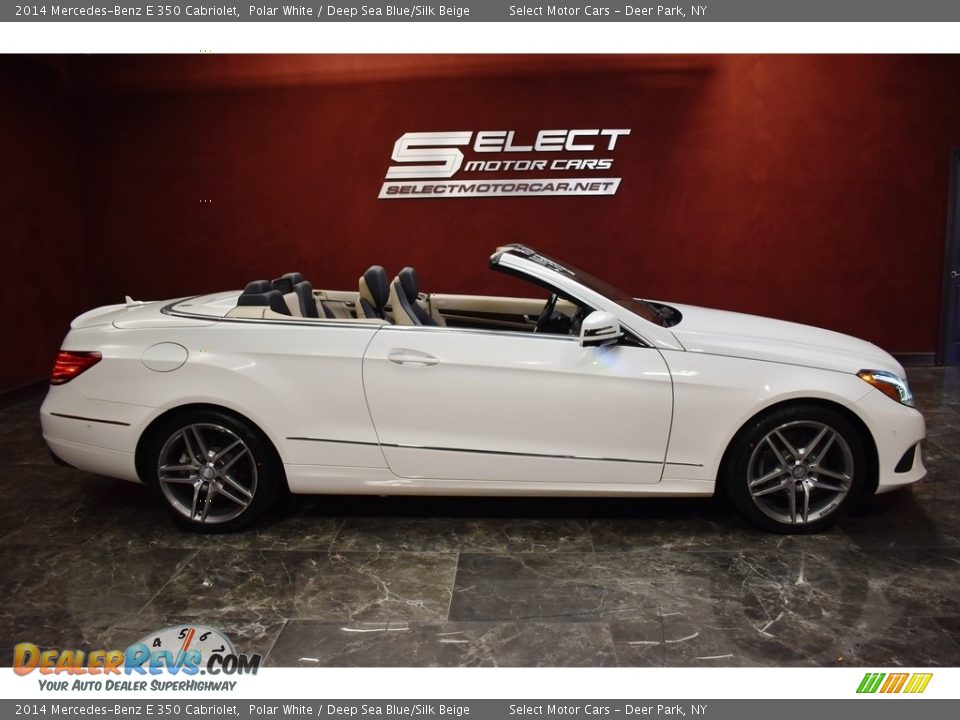 2014 Mercedes-Benz E 350 Cabriolet Polar White / Deep Sea Blue/Silk Beige Photo #8