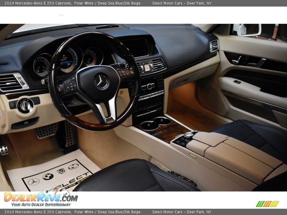 2014 Mercedes-Benz E 350 Cabriolet Polar White / Deep Sea Blue/Silk Beige Photo #13