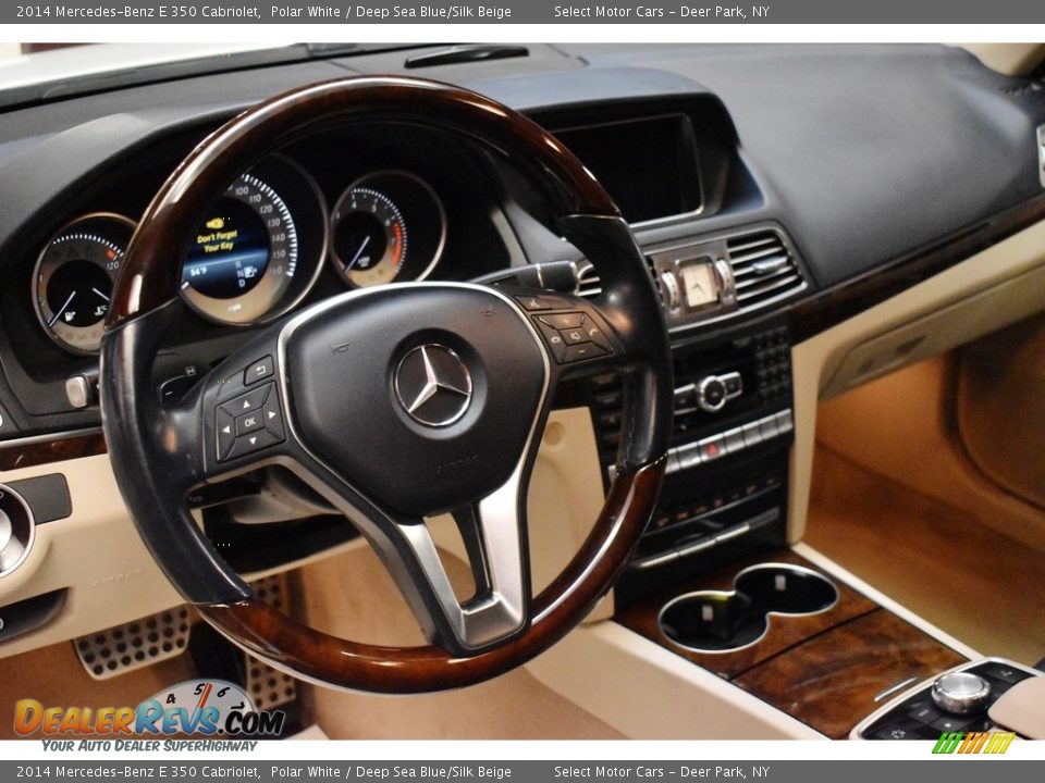 2014 Mercedes-Benz E 350 Cabriolet Polar White / Deep Sea Blue/Silk Beige Photo #14