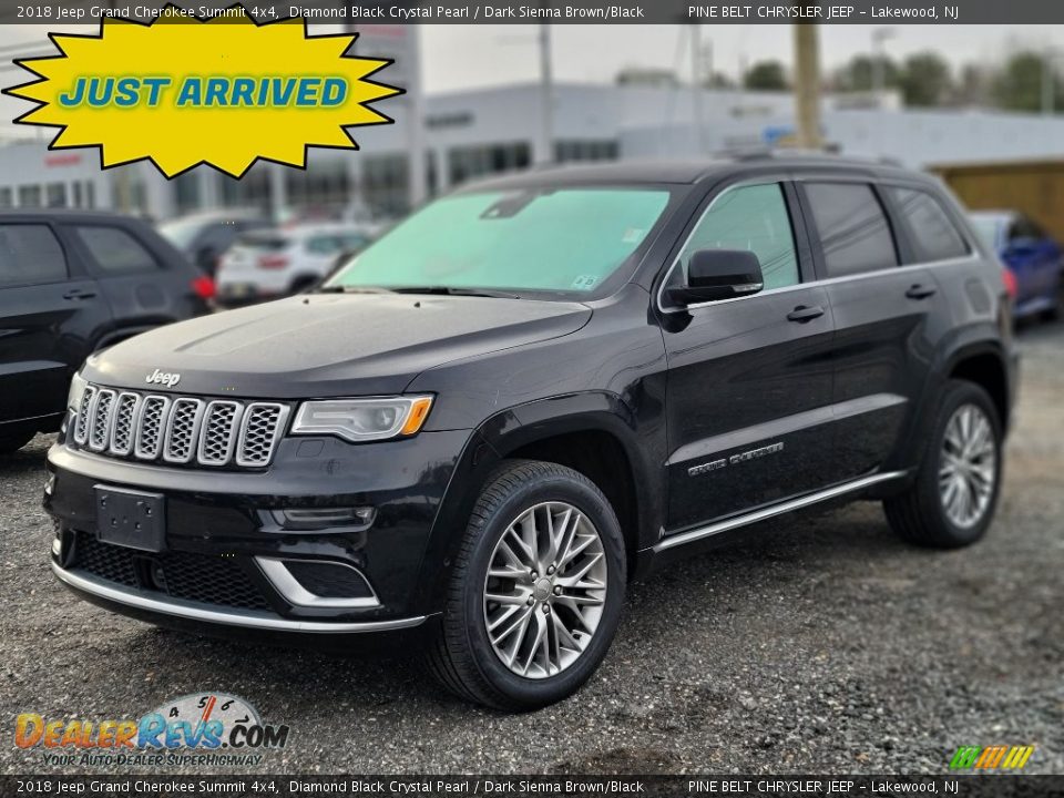 2018 Jeep Grand Cherokee Summit 4x4 Diamond Black Crystal Pearl / Dark Sienna Brown/Black Photo #1