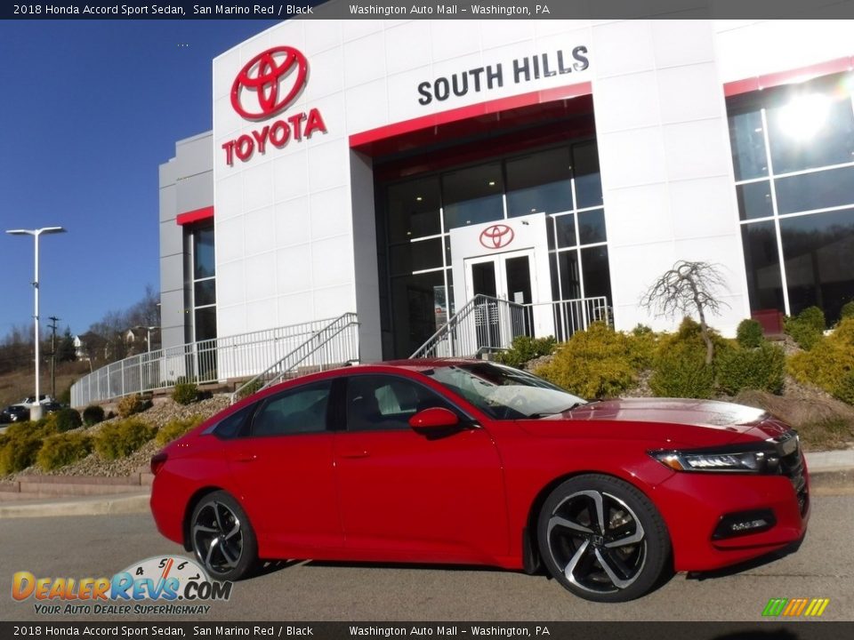 2018 Honda Accord Sport Sedan San Marino Red / Black Photo #2