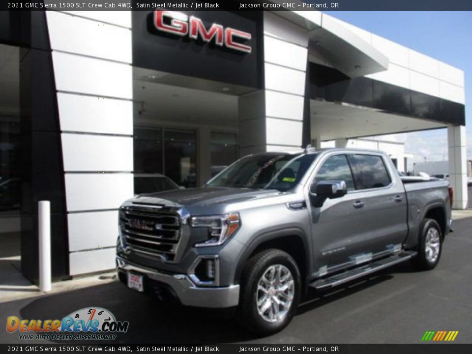 2021 GMC Sierra 1500 SLT Crew Cab 4WD Satin Steel Metallic / Jet Black Photo #1