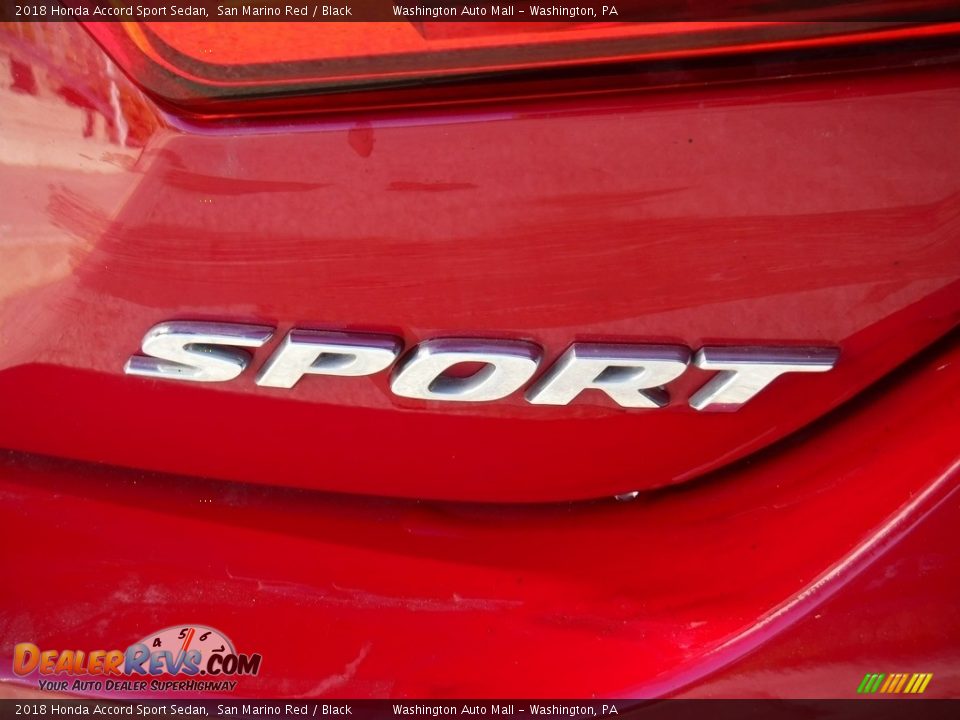 2018 Honda Accord Sport Sedan San Marino Red / Black Photo #16