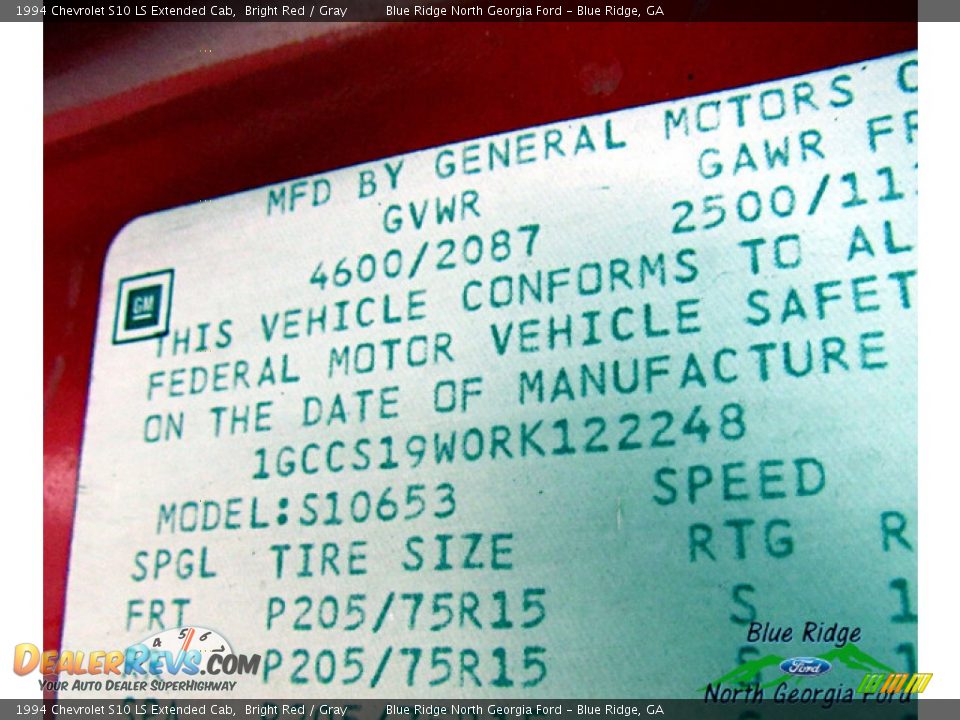 1994 Chevrolet S10 LS Extended Cab Bright Red / Gray Photo #14