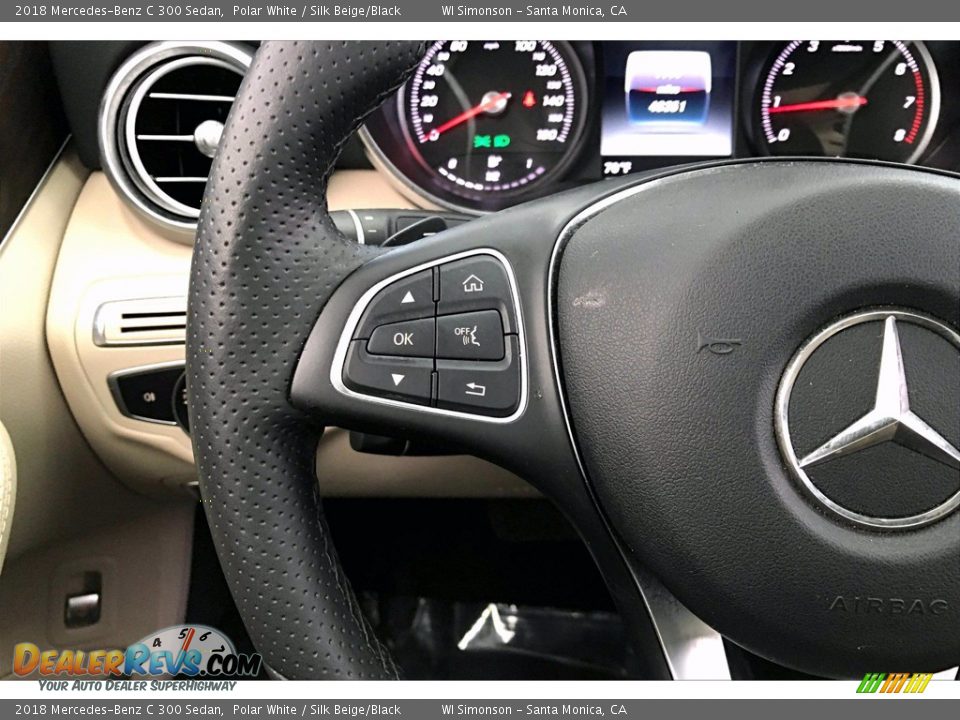 2018 Mercedes-Benz C 300 Sedan Polar White / Silk Beige/Black Photo #21