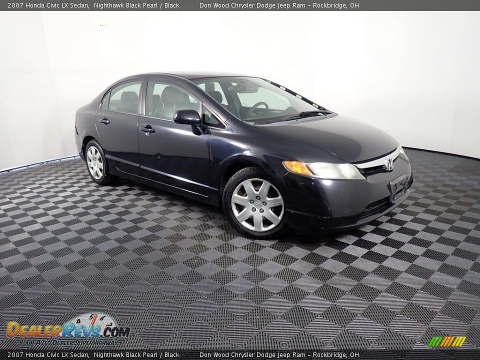 2007 Honda Civic LX Sedan Nighthawk Black Pearl / Black Photo #2