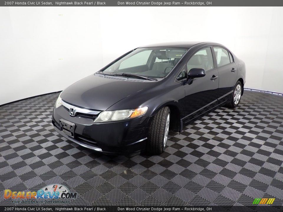 2007 Honda Civic LX Sedan Nighthawk Black Pearl / Black Photo #7