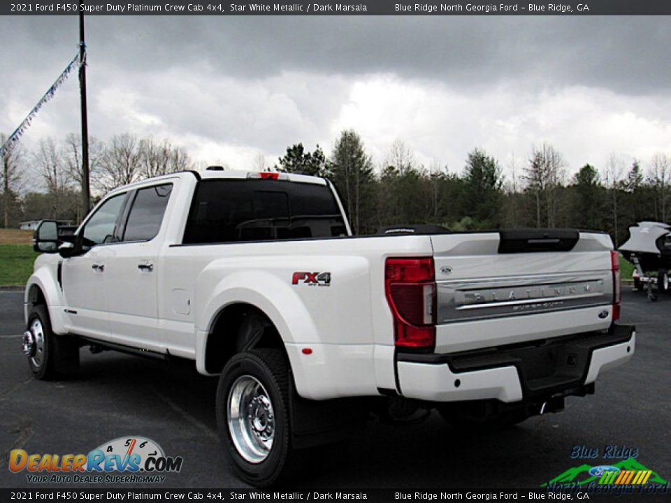 2021 Ford F450 Super Duty Platinum Crew Cab 4x4 Star White Metallic / Dark Marsala Photo #3