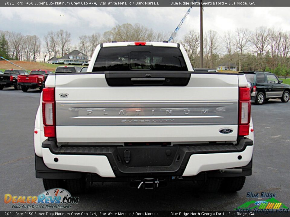 2021 Ford F450 Super Duty Platinum Crew Cab 4x4 Star White Metallic / Dark Marsala Photo #4