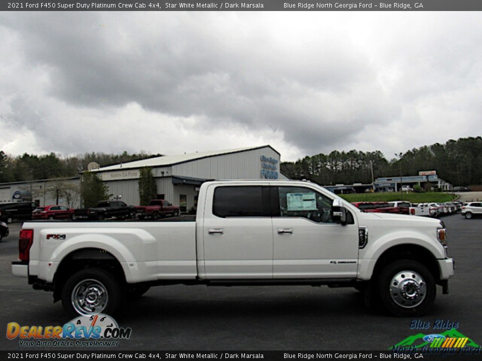 2021 Ford F450 Super Duty Platinum Crew Cab 4x4 Star White Metallic / Dark Marsala Photo #6