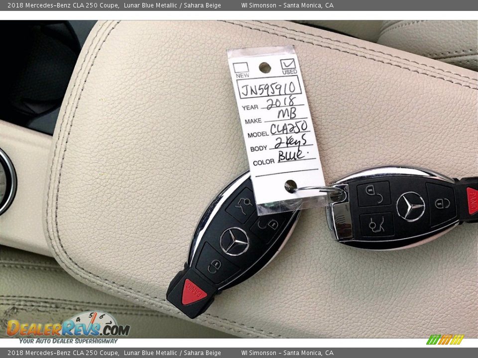 2018 Mercedes-Benz CLA 250 Coupe Lunar Blue Metallic / Sahara Beige Photo #11
