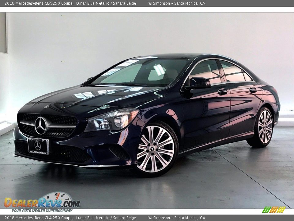 2018 Mercedes-Benz CLA 250 Coupe Lunar Blue Metallic / Sahara Beige Photo #12