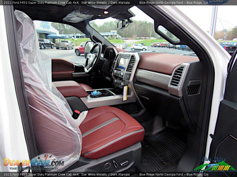 2021 Ford F450 Super Duty Platinum Crew Cab 4x4 Star White Metallic / Dark Marsala Photo #13