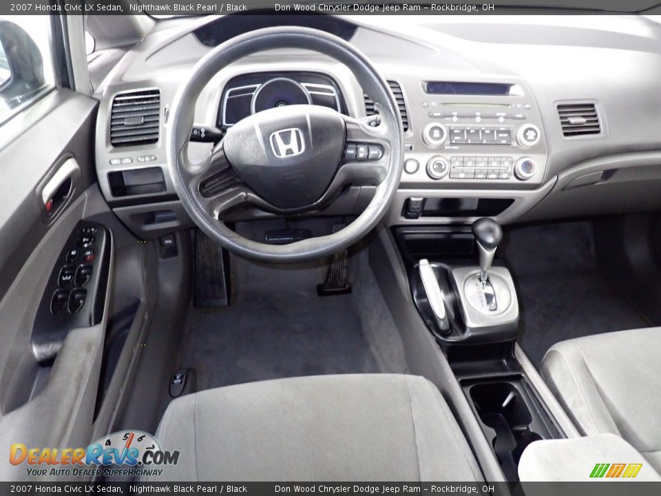 2007 Honda Civic LX Sedan Nighthawk Black Pearl / Black Photo #30