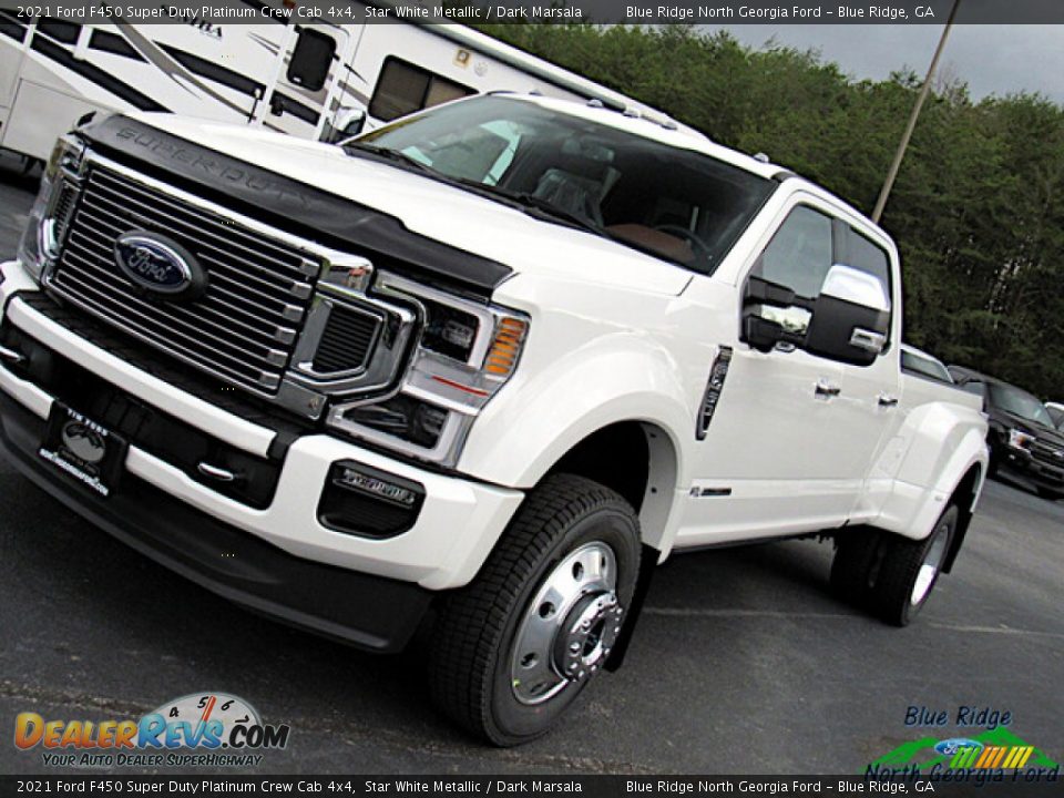 2021 Ford F450 Super Duty Platinum Crew Cab 4x4 Star White Metallic / Dark Marsala Photo #33