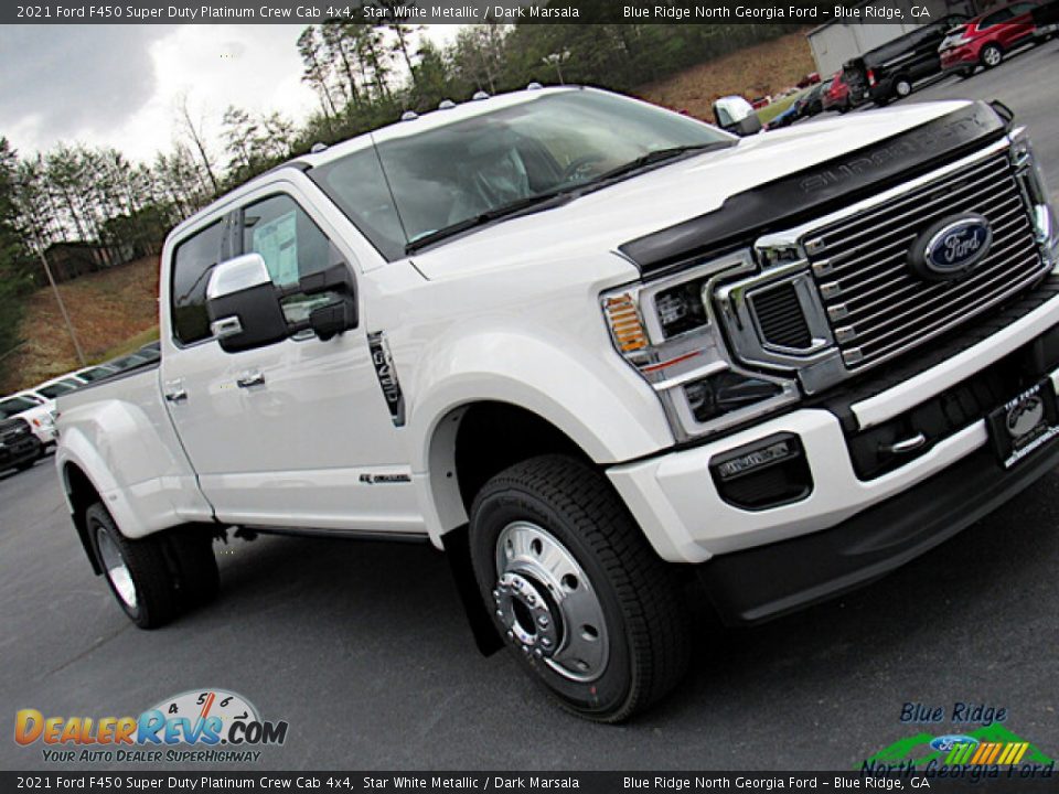 2021 Ford F450 Super Duty Platinum Crew Cab 4x4 Star White Metallic / Dark Marsala Photo #34