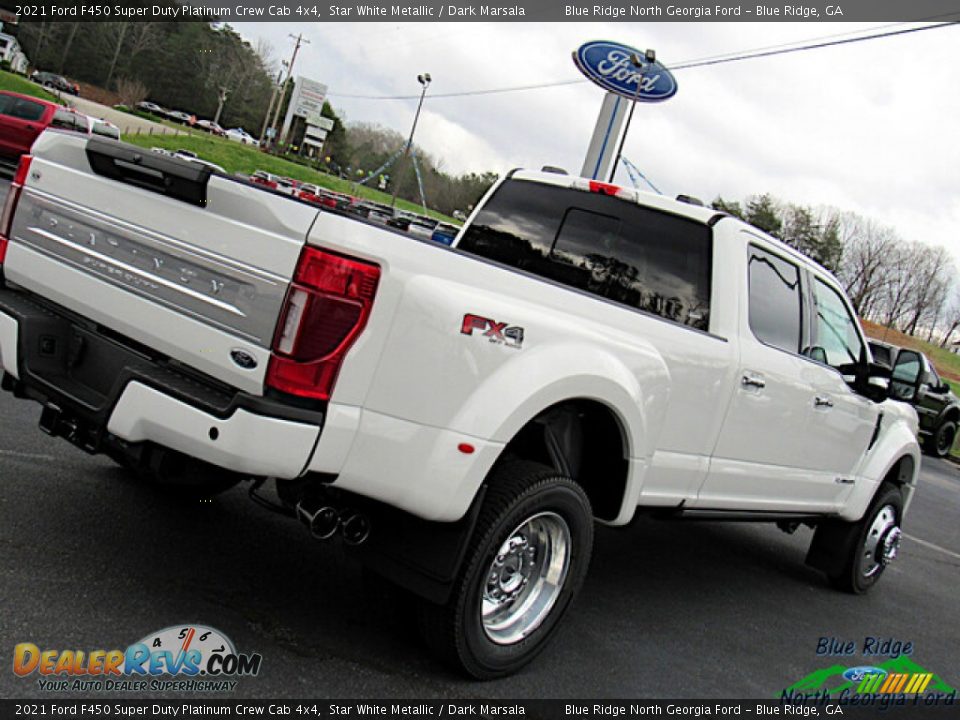 2021 Ford F450 Super Duty Platinum Crew Cab 4x4 Star White Metallic / Dark Marsala Photo #35