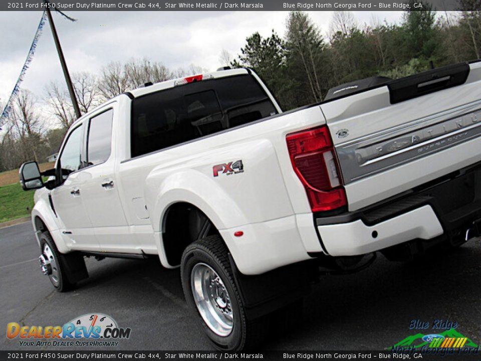 2021 Ford F450 Super Duty Platinum Crew Cab 4x4 Star White Metallic / Dark Marsala Photo #36