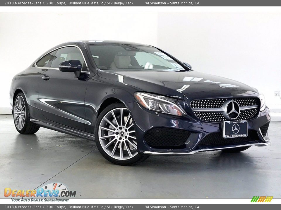 2018 Mercedes-Benz C 300 Coupe Brilliant Blue Metallic / Silk Beige/Black Photo #34