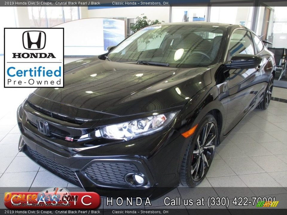 2019 Honda Civic Si Coupe Crystal Black Pearl / Black Photo #1