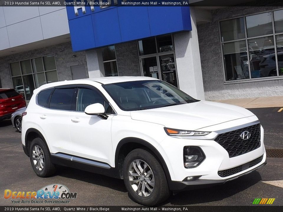 2019 Hyundai Santa Fe SEL AWD Quartz White / Black/Beige Photo #1