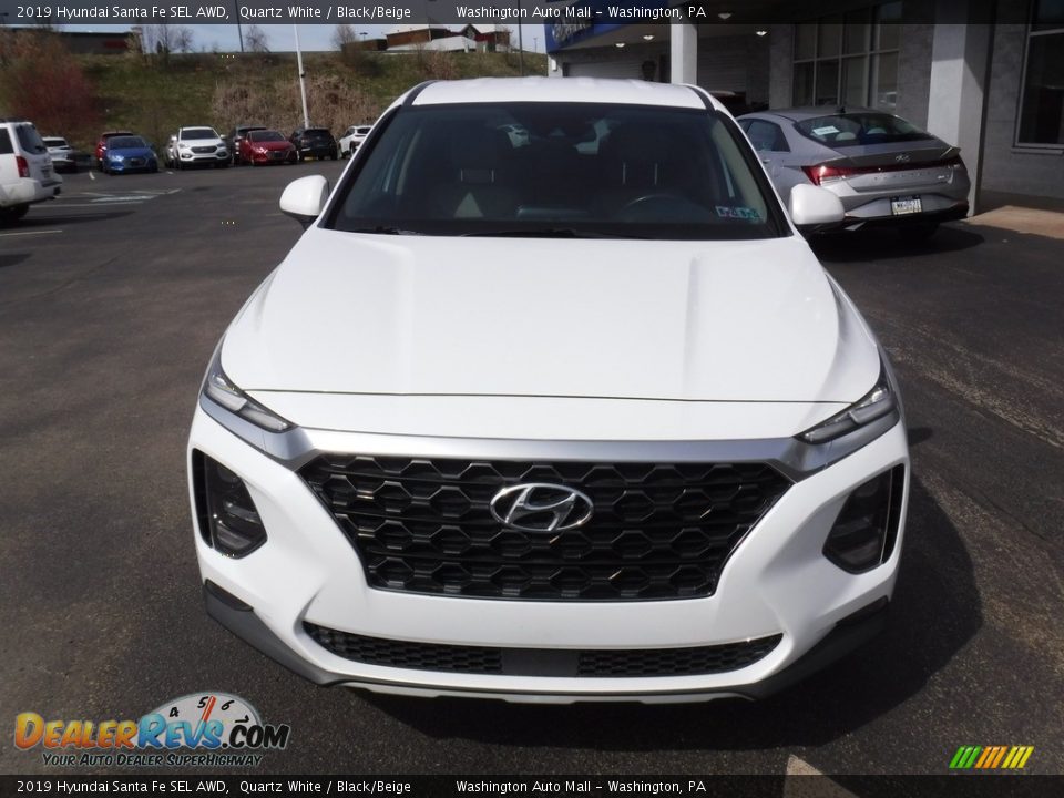 2019 Hyundai Santa Fe SEL AWD Quartz White / Black/Beige Photo #4