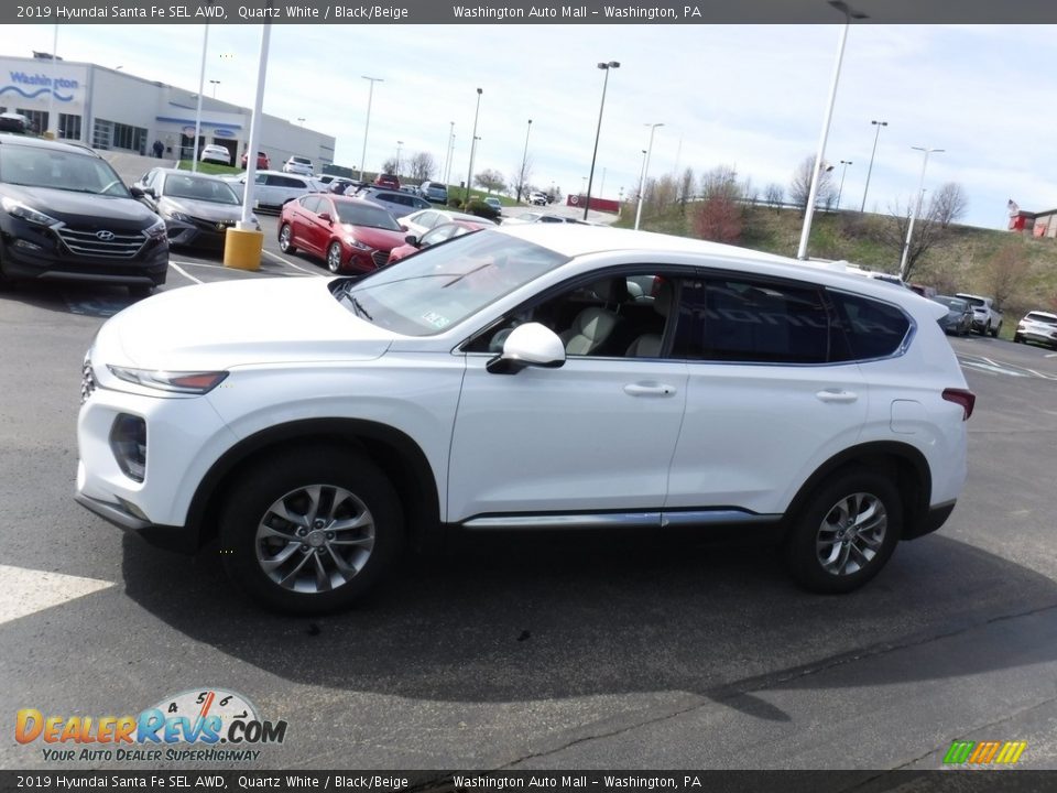 2019 Hyundai Santa Fe SEL AWD Quartz White / Black/Beige Photo #6