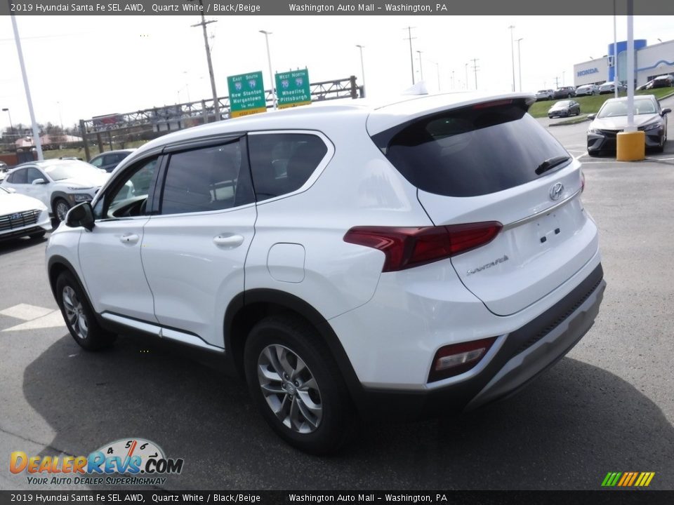 2019 Hyundai Santa Fe SEL AWD Quartz White / Black/Beige Photo #7