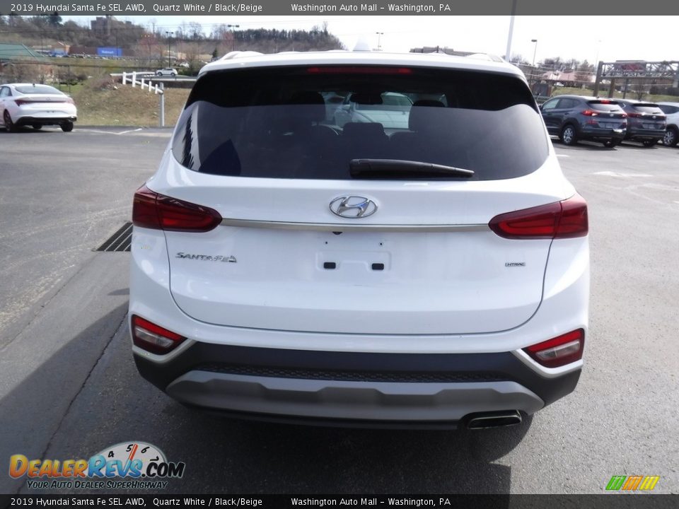 2019 Hyundai Santa Fe SEL AWD Quartz White / Black/Beige Photo #8