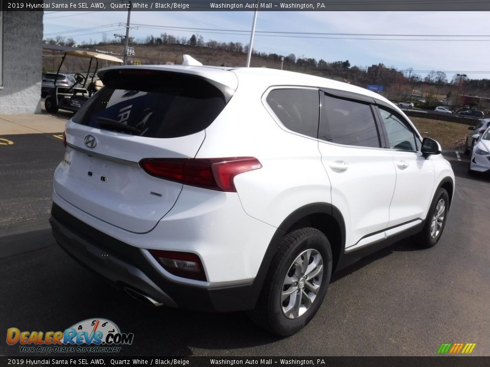 2019 Hyundai Santa Fe SEL AWD Quartz White / Black/Beige Photo #9