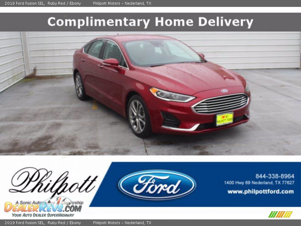 2019 Ford Fusion SEL Ruby Red / Ebony Photo #1