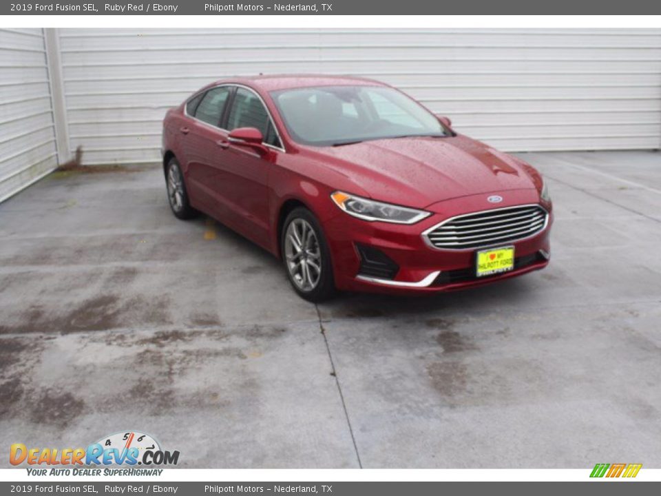 2019 Ford Fusion SEL Ruby Red / Ebony Photo #2