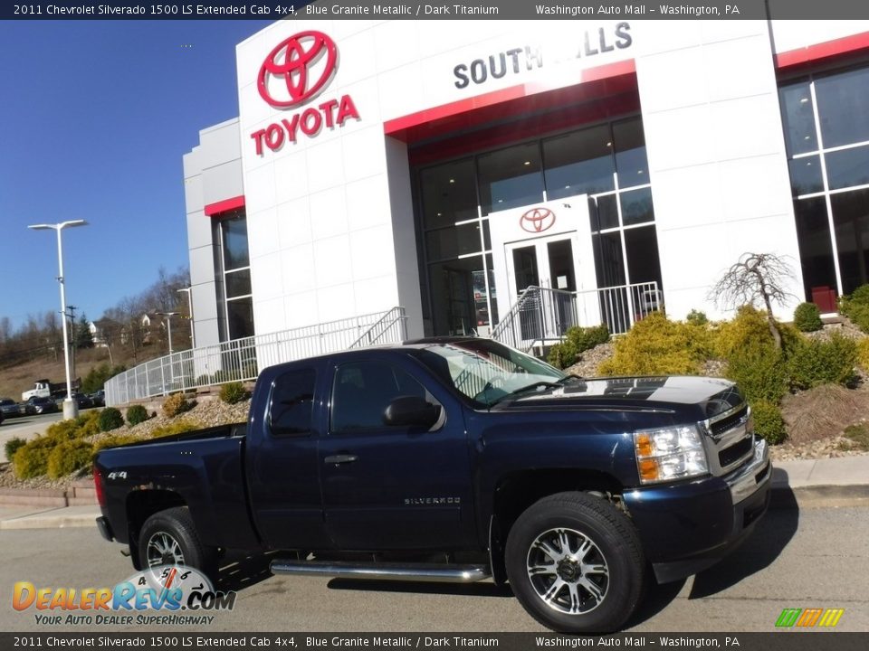 2011 Chevrolet Silverado 1500 LS Extended Cab 4x4 Blue Granite Metallic / Dark Titanium Photo #2