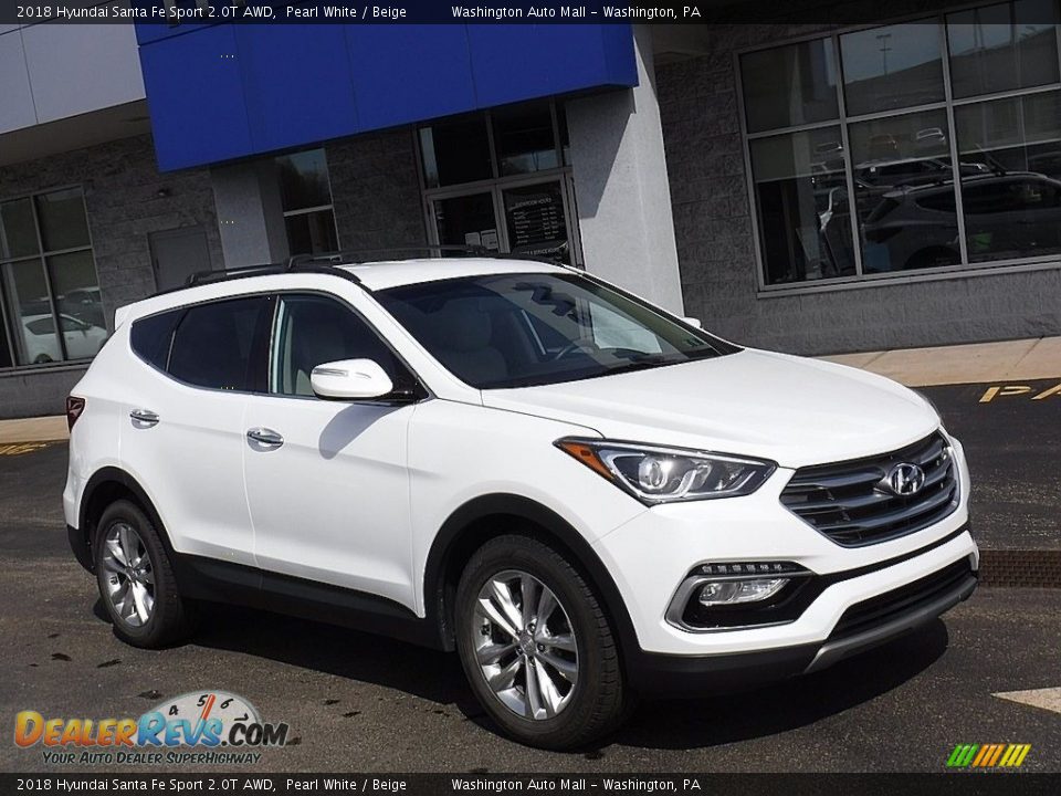 2018 Hyundai Santa Fe Sport 2.0T AWD Pearl White / Beige Photo #1