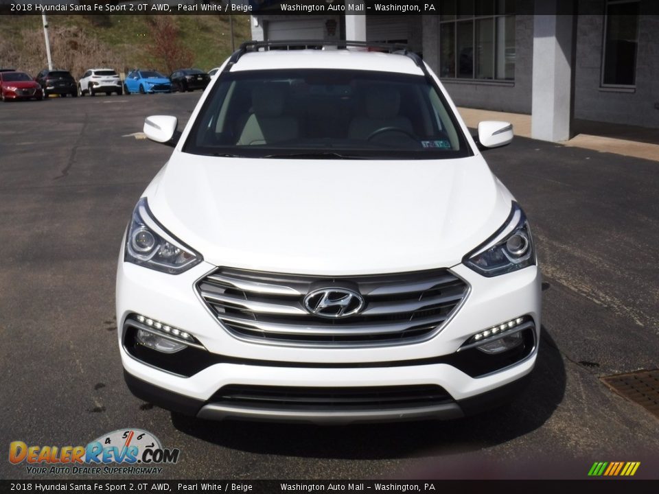 2018 Hyundai Santa Fe Sport 2.0T AWD Pearl White / Beige Photo #4