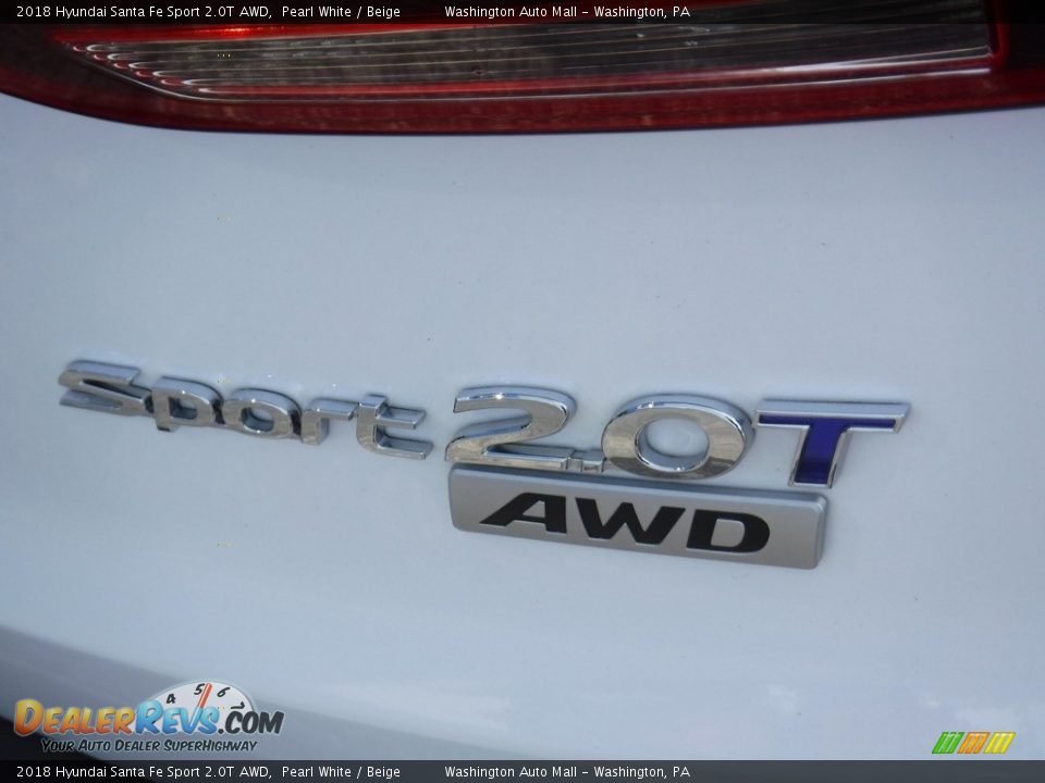 2018 Hyundai Santa Fe Sport 2.0T AWD Pearl White / Beige Photo #10