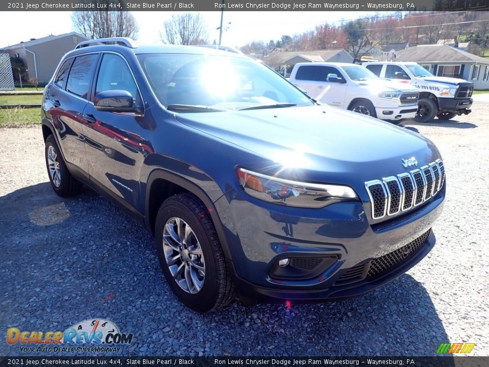 2021 Jeep Cherokee Latitude Lux 4x4 Slate Blue Pearl / Black Photo #7