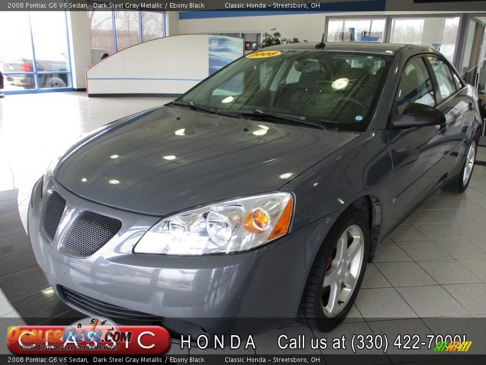 2008 Pontiac G6 V6 Sedan Dark Steel Gray Metallic / Ebony Black Photo #1