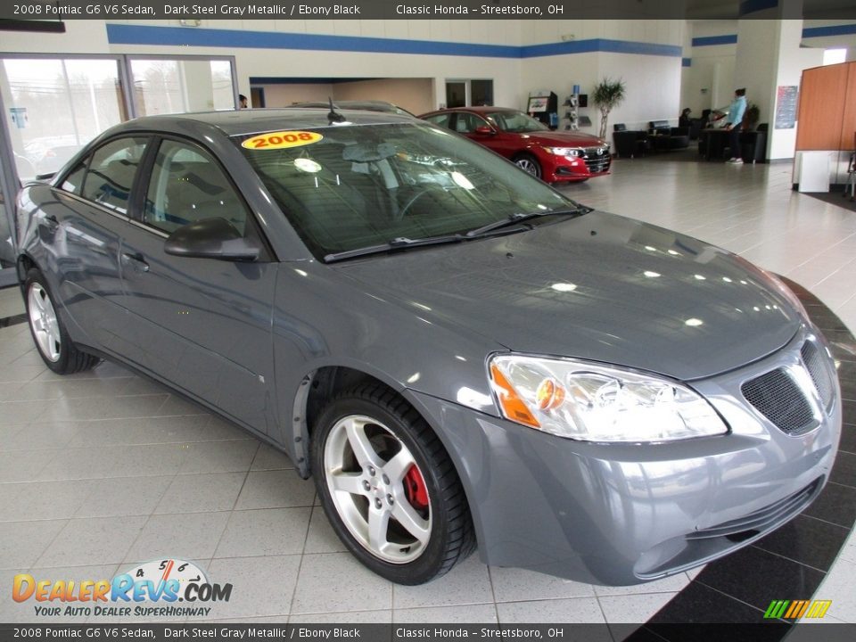 2008 Pontiac G6 V6 Sedan Dark Steel Gray Metallic / Ebony Black Photo #3