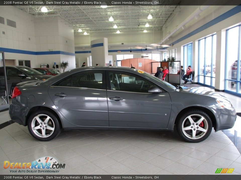 2008 Pontiac G6 V6 Sedan Dark Steel Gray Metallic / Ebony Black Photo #4