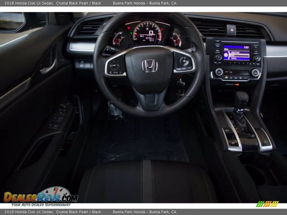 2018 Honda Civic LX Sedan Crystal Black Pearl / Black Photo #5