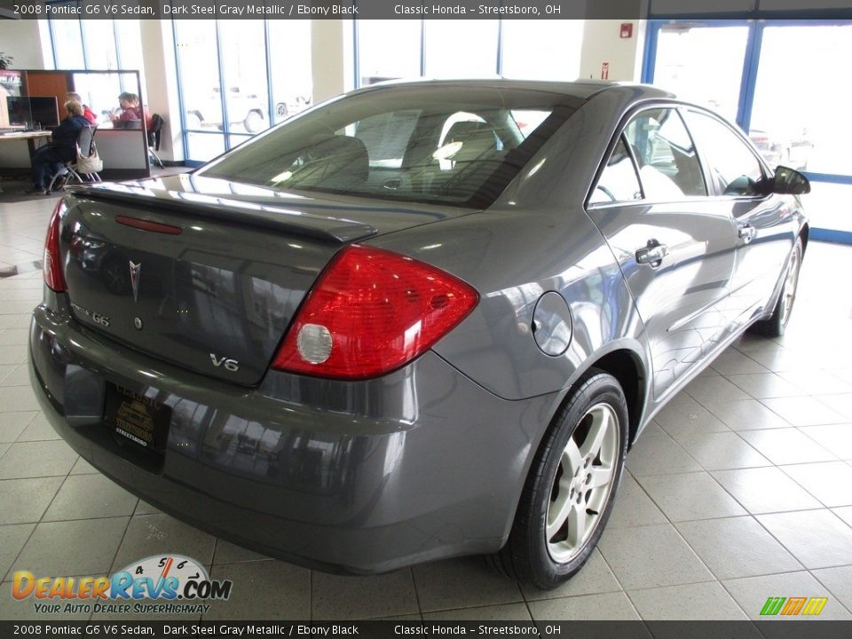 2008 Pontiac G6 V6 Sedan Dark Steel Gray Metallic / Ebony Black Photo #7