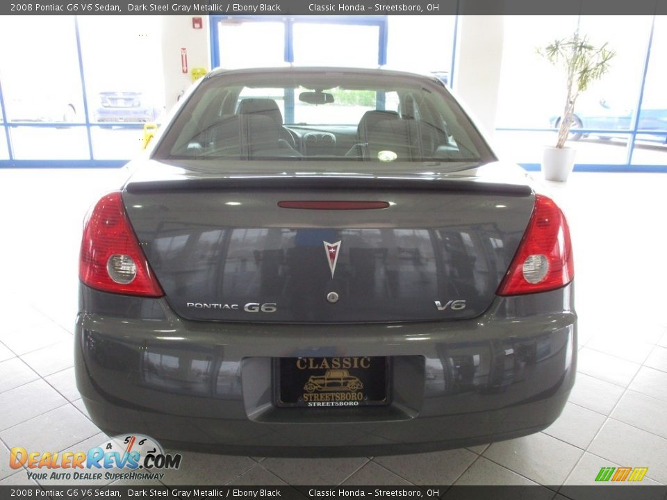 2008 Pontiac G6 V6 Sedan Dark Steel Gray Metallic / Ebony Black Photo #8