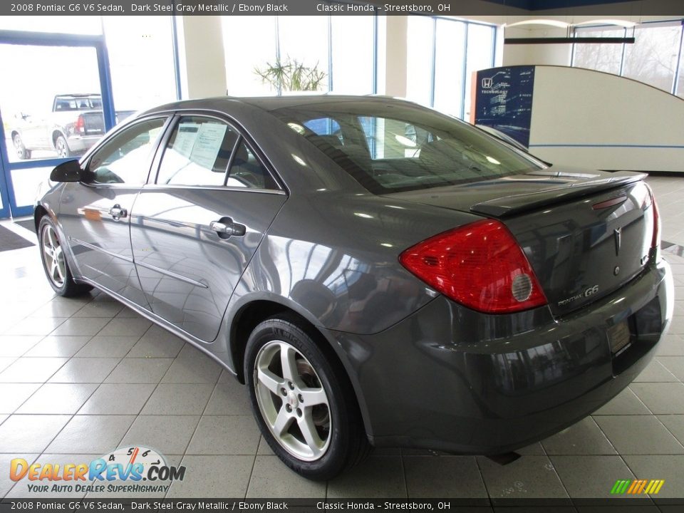 2008 Pontiac G6 V6 Sedan Dark Steel Gray Metallic / Ebony Black Photo #9